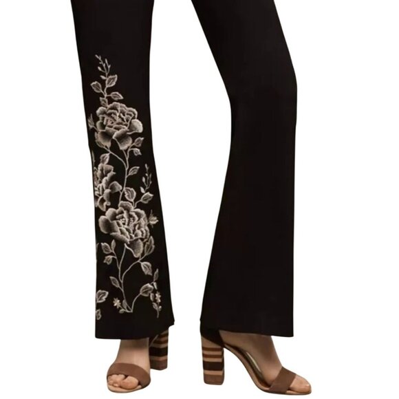 Anthropologie HD in Paris Black Floral Embroidered Tal Jumpsuit Size 6 NWT - Picture 3 of 10